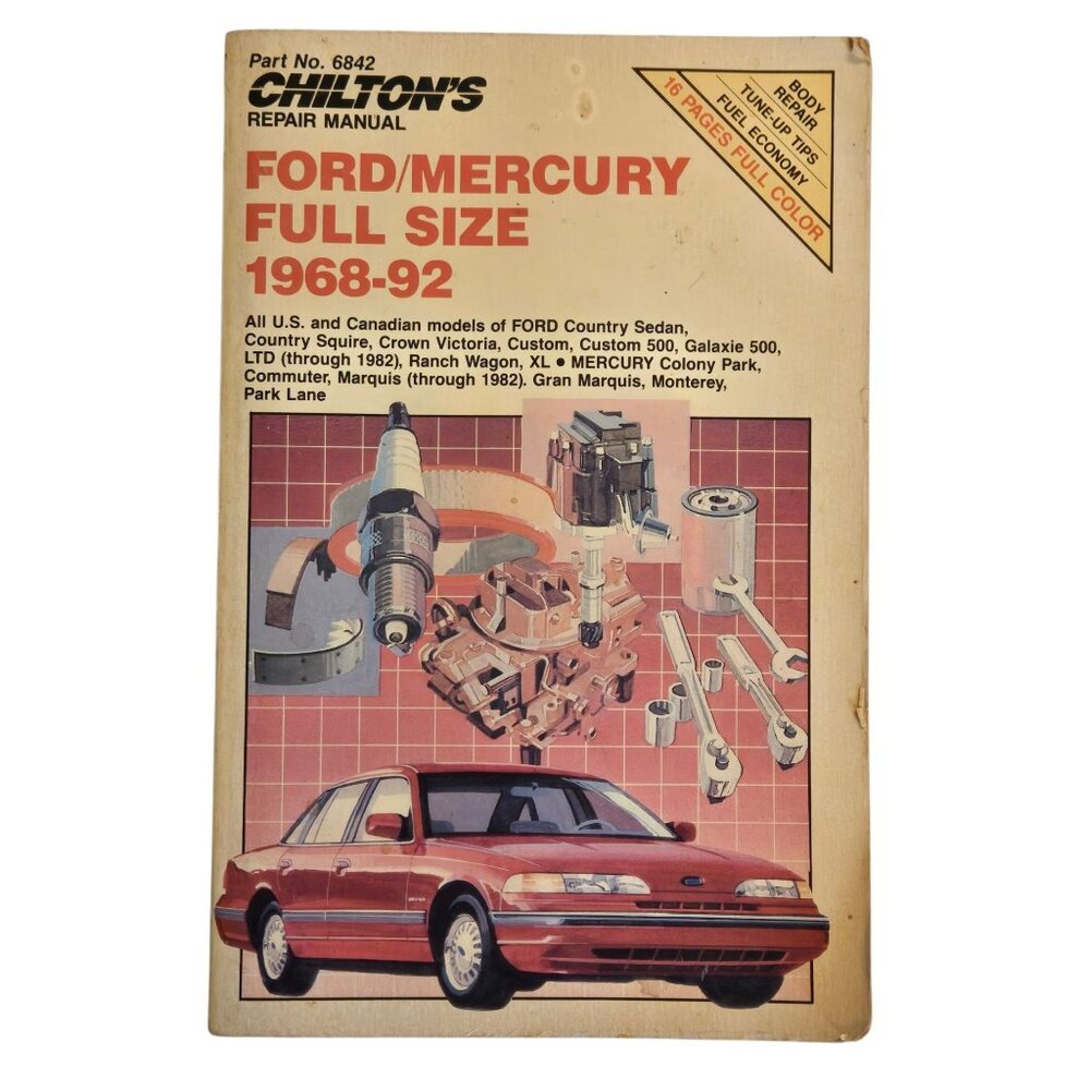 Chilton Repair Manual Ford Mercury Full Size Cars 1968 thru 1992 Repair Book